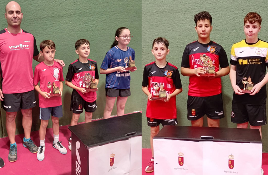 Dos oros y una plata para el Club Totana de Tenis de Mesa en el Campeonato Autonmico